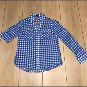 Express Plaid Portofino Shirt Top